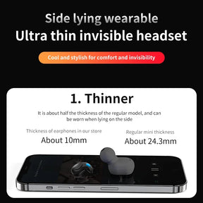 NEW X55 Invisible Sleep Wireless Earphone IPX5 Waterproof Headphones Mini Sport Game Bluetooth Stereo HIFI Music Headset Earbuds