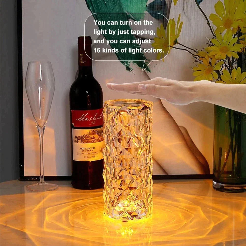 CRYSTAL DIAMOND TABLE LAMP